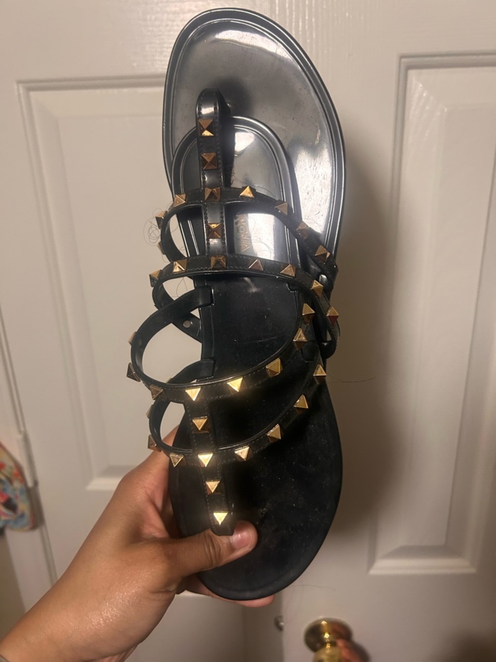 Studded Black Women's Gladiator Sandals